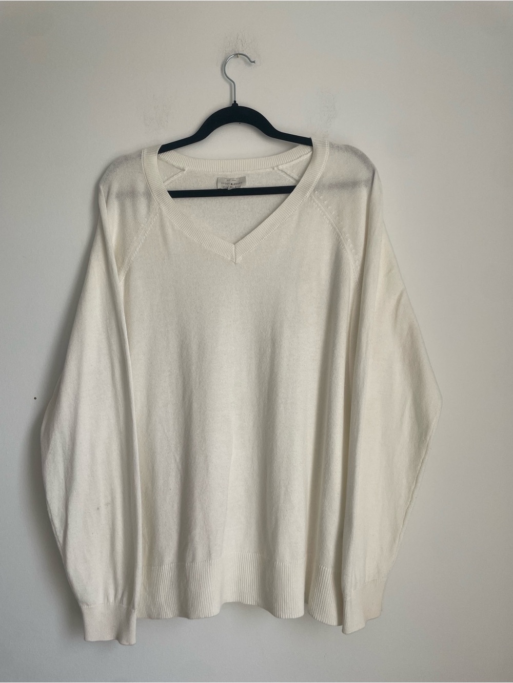 Lucky Brand Off White Lightweight V Neck Sweater Size XL Classic Preppy